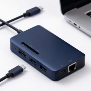 USB-C ハブ ドッキングステーション 8in1 PD100W HDMI 4K/60Hz対応 USB 10Gbps USB3.2(Gen2) 超高速データ転送 ネイビー DST-W10