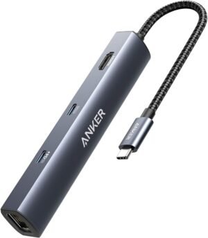 Anker PowerExpand 6-in-1 USB-C PD イーサネット ハブ | PD 65W USB-Cポート 4K HDMIポート 1Gbpsイー