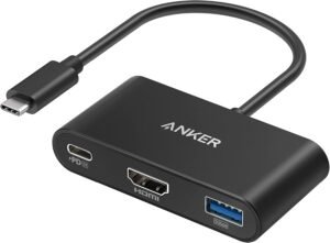 Anker PowerExpand 3-in-1 USB-C PD ハブ ブラック | 4K対応 HDMI出力ポート 90Wパススルー充電 PD対応 USB 3