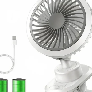クリップ扇風機 卓上扇風機 充電式 【 7枚羽根ソフト風＆3D自動首振り&10000mAh電池内蔵】 USB扇風機 65時間使用可 15db静音 ミニ扇