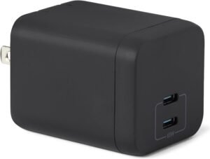 Amazonベーシック 急速充電器 USB-C 65W 2ポート Nano GaN PD 3.1 (ノートPC/タブレット/スマートフォン対応) 小型 5.6