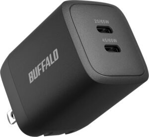 バッファロー 充電器 65W 3ポート Type-C USB PD対応 GaN 折りたたみ式 PSE適合 BSACPD6505C2BK