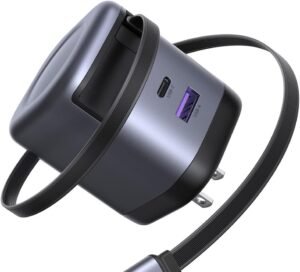 65W 巻き取り式充電器 急速充電器 USB-C 78cm 伸縮式 ケーブル 8階段調整可能 3ポート PSE適合/PD3.0/PPS | USB