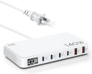 OMKUY 140W USB充電器 Type-c 6ポート 急速充電器（PPS&PD3.0&QC4+対応）PC同時充電 ノートPC充電器 コンセント | USB