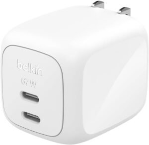 Belkin Cubic Charger 67W 充電器 type-c PD充電器 USB-C*2 急速充電 ZSP技術を搭載(待機消費0) ホワイト | 急速
