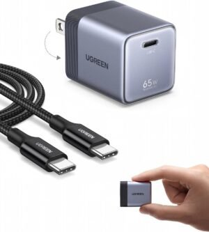 UGREEN Air 65W PD 急速充電器 USB-C 超小型 GaNII Type-C充電器 100Wケーブル付き PSE技術基準適合 | 超小型 PD3